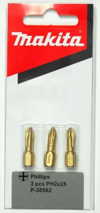 Биты Makita PH2 25мм 3шт, алмазные (P-38582) купить в Ноябрьске