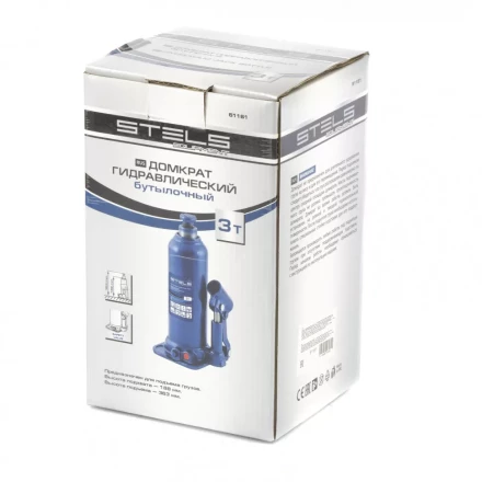 Домкрат гидравлический бутылочный 3 т h подъема 188-363 мм Stels 51161 купить в Ноябрьске