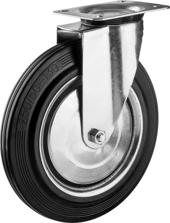 Колеса поворотные из литой резины с металлическим диском серия ПРОФЕССИОНАЛ купить в Ноябрьске