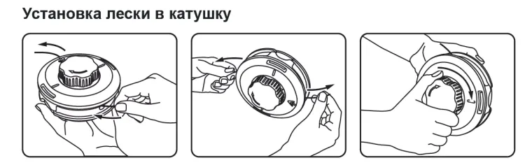 Катушка триммерная  полуавтоматическа легкая заправка лески, гайка M10x1.25 левая резьба винт M10-M10 левая резьба алюминиевая кнопка  DENZEL 96322 купить в Ноябрьске
