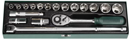 Набор торцовых головок KRAFTOOL &quot;INDUSTRIE QUALITAT&quot; (1/2&quot;) универсальный, Cr-V, металлический кейс, 18 предметов 27892-H18 купить в Ноябрьске