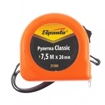 Рулетка Classic, 7.5 м х 24 мм, пластиковый корпус  SPARTA 31304 купить в Ноябрьске