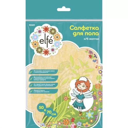 Салфетка для пола х/б желтая 500х700 мм ТМ Elfe 92329 купить в Ноябрьске