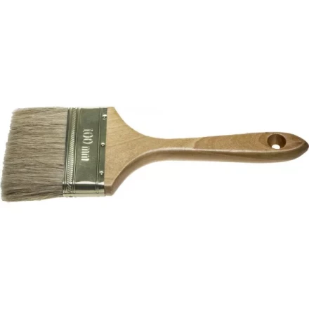 Кисть плоская  ЗУБР &quot;УНИВЕРСАЛ-ЭКСПЕРТ&quot;, натуральная щетина, деревянная ручка, 100мм 4-01005-100 купить в Ноябрьске