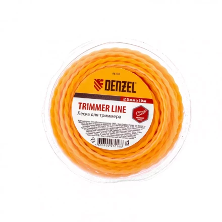 Леска для триммера овальная витая 3,0 мм х 10 м блистер Россия Denzel 96138 купить в Ноябрьске