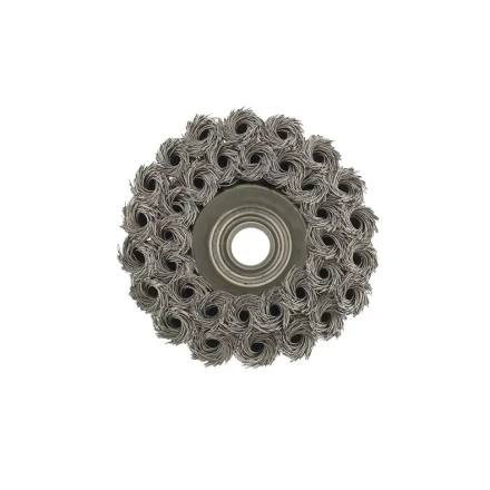 Щетка для УШМ 75 мм М14 &quot;чашка&quot; двухрядная крученая проволока 0,5 мм MTX 74681 купить в Ноябрьске