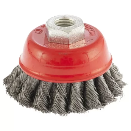 Щетка для УШМ 75 мм М14 &quot;чашка&quot; двухрядная крученая проволока 0,5 мм MTX 74681 купить в Ноябрьске