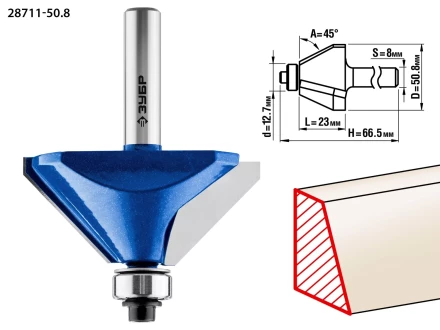 ЗУБР 50.8 x 27 мм, фреза кромочная калевочная (фасочная) №9, Профессионал (28711-50.8) купить в Ноябрьске