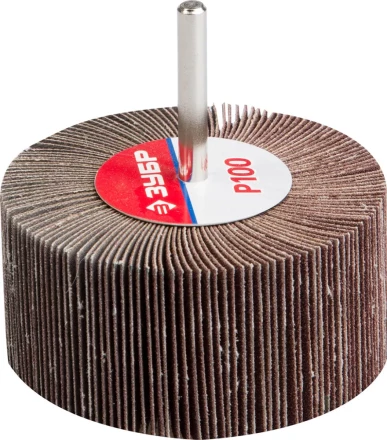 Круг шлифовальный ЗУБР &quot;МАСТЕР&quot; веерный лепестковый, на шпильке, тип КЛО, зерно-электрокорунд нормальный, P100, 40х80мм 36604-100 купить в Ноябрьске