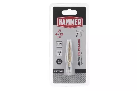 Сверло по металлу HAMMER Ф12х65мм (DR MT 4,0-12,0мм*151/101мм) купить в Ноябрьске