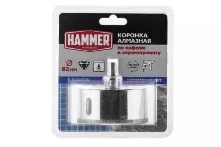 Коронка алмазная HAMMER Ф82мм HEX(DHS82.0*65/5) купить в Ноябрьске