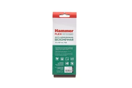 Лента шлиф. бесконечная HAMMER 75х457мм P80 купить в Ноябрьске