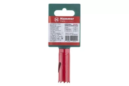 Коронка биметаллическая HAMMER Ф19х38мм 1/2&quot;  BiMETALL (224-001) купить в Ноябрьске