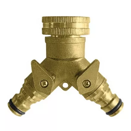 Распределитель латунный 2-х канальный G 1/2&quot; G 3/4&quot;  Кратон 5 01 04 059 купить в Ноябрьске