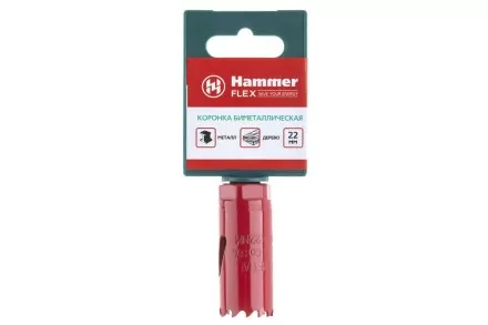 Коронка биметаллическая HAMMER Ф22х38мм 5/8&quot; BiMETALL (224-003) купить в Ноябрьске