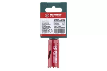Коронка биметаллическая HAMMER Ф22х38мм 5/8&quot; BiMETALL (224-003) купить в Ноябрьске