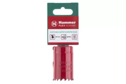 Коронка биметаллическая HAMMER Ф32х38мм 5/8&quot; BiMETALL (224-006) купить в Ноябрьске