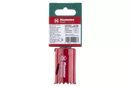 Коронка биметаллическая HAMMER Ф32х38мм 5/8&quot; BiMETALL (224-006) купить в Ноябрьске