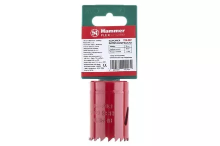 Коронка биметаллическая HAMMER Ф35х38мм 5/8&quot; BiMETALL (224-007) купить в Ноябрьске