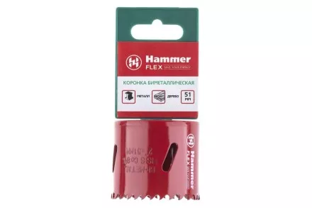Коронка биметаллическая HAMMER Ф51х38мм 5/8&quot; BiMETALL (224-010) купить в Ноябрьске