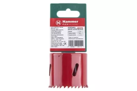 Коронка биметаллическая HAMMER Ф51х38мм 5/8&quot; BiMETALL (224-010) купить в Ноябрьске