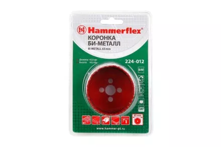Коронка биметаллическая HAMMER Ф65х38мм 5/8&quot; BiMETALL (224-012) купить в Ноябрьске