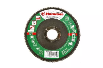 Круг Лепестковый Торцевой (КЛТ) HAMMER КЛТ 1 Ф125х22 Р40 213-007 купить в Ноябрьске