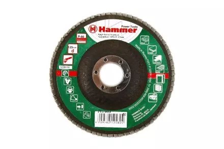 Круг Лепестковый Торцевой (КЛТ) HAMMER КЛТ 1 Ф125х22 Р80 213-009 купить в Ноябрьске