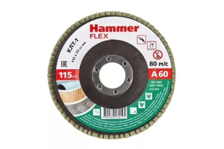 Круг Лепестковый Торцевой (КЛТ) HAMMER КЛТ 1 Ф115х22 Р60 213-019 купить в Ноябрьске