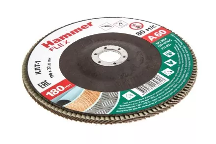 Круг Лепестковый Торцевой (КЛТ) HAMMER КЛТ 1 Ф180х22 Р60 213-031 купить в Ноябрьске