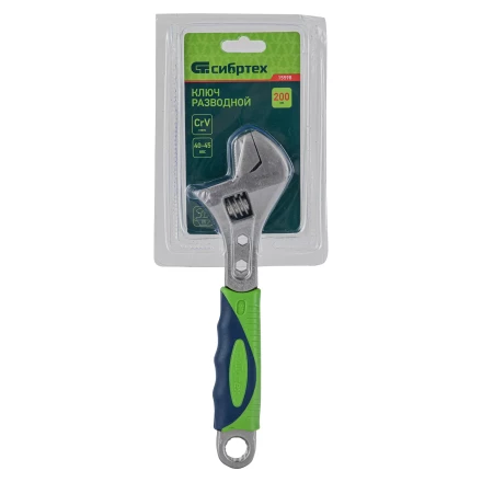 Ключ разводной Сибртех, 200мм, переставная губка, 2-х комп.рукоятка, 15598 купить в Ноябрьске