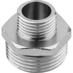 Бочонок ЗУБР &quot;ЭКСПЕРТ&quot; переходной, никелированная латунь, 1/2&quot;-3/4&quot; 51241-1/2-3/4