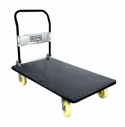 Тележка ручная платформенная пластиковая HITCH 175кг 720*460 колеса резиновые 100мм (SZ086118) купить в Ноябрьске