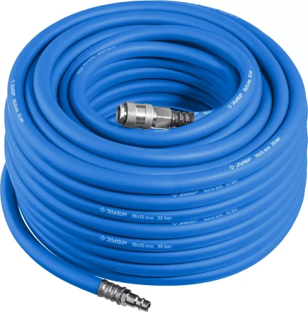 ЗУБР 20 м, 10 х 15 мм, 20 бар, воздушный шланг с фитингами рапид, Профессионал (6481-20) купить в Ноябрьске