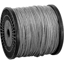 Трос стальной ЗУБР "ПРОФЕССИОНАЛ", оцинкованный, DIN 3055, в оплетке ПВХ, d=2/3 мм, L=200 м 4-304120-02-03