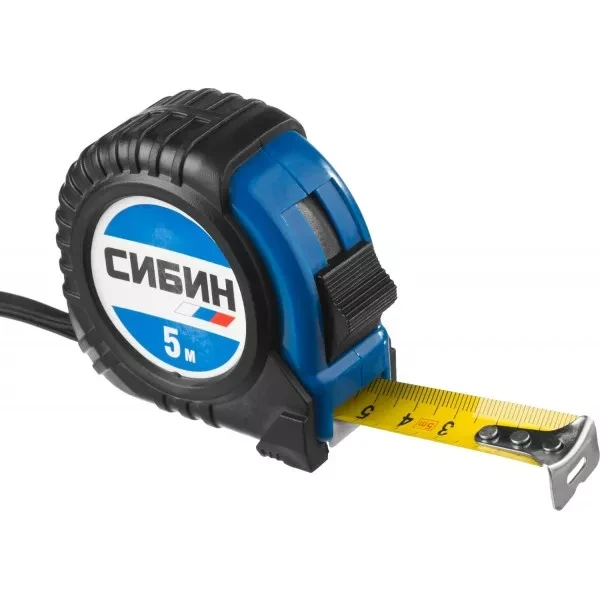 Рулетка СИБИН, обрезиненный пластиковый корпус, 5м/19мм 34019-05-19 купить в Ноябрьске