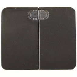 Выключатель СВЕТОЗАР "ГАММА" с подсветкой, двухклавишный, без вставки и рамки, цвет темно-серый металлик, 10A/~250B SV-54135-DM