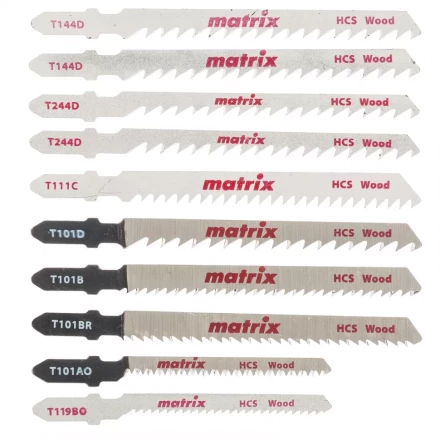 Набор полотен для электролобзика по дереву 10 шт T-SET1007 Matrix 78249 купить в Ноябрьске