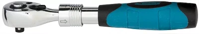 Ключ телескопический трещоточный 1/4" 150-200 мм CrV хромир. 2-х комп. рукоятка  Gross 14074