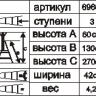 Стремянка стальная "Энкор" 3 ступени 69660 купить в Ноябрьске
