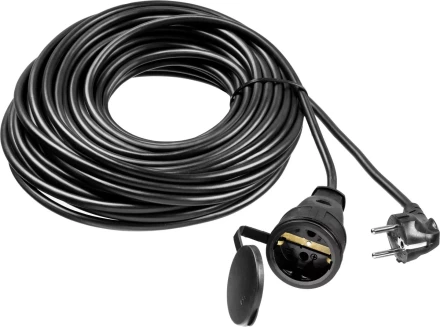 Удлинитель-шнур &quot;ПВС 315-Ш&quot;, 20 м, 3500 Вт, 1 гнездо, IP44, ПВС 3х1,5 мм2, ЗУБР 55020-20 купить в Ноябрьске