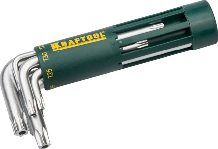 Набор KRAFTOOL: Ключи имбусовые короткие, Cr-Mo сталь, держатель-рукоятка, TORX Hole, T10-T50, 8 пред 27433-1_z01 купить в Ноябрьске