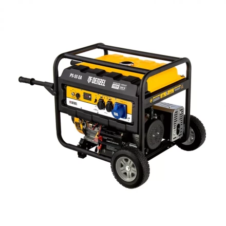 Генератор бензиновый PS 55 EA, 5.5 кВт, 230 В, 25 л, коннектор автоматики 5 PIN, электростартер Denzel 9468743 купить в Ноябрьске