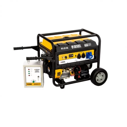 Генератор бензиновый PS 55 EA, 5.5 кВт, 230 В, 25 л, коннектор автоматики 5 PIN, электростартер Denzel 9468743 купить в Ноябрьске
