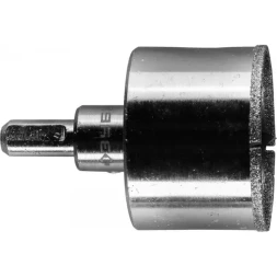 Коронка ЗУБР алмазная в сборе по кафелю, керамике с центрирующим сверлом и имбусовым ключом, зерно 60, 53мм 29850-53