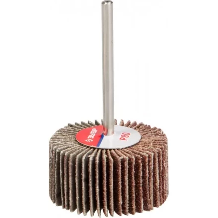 Круг шлифовальный ЗУБР &quot;МАСТЕР&quot; веерный лепестковый, на шпильке, тип КЛО, зерно-электрокорунд нормальный, P80, 15х30мм 36600-080 купить в Ноябрьске