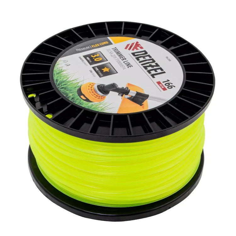 Леска для триммера звезда Denzel, 3,0мм х 166м, на DIN катушке FLEX CORD, 96288 купить в Ноябрьске