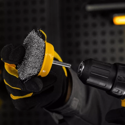 Щетка для дрели Denzel, 75 мм, Чашка, со шпилькой, нержавеющая витая проволока, 744773 купить в Ноябрьске