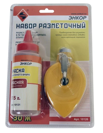 Набор разметочный металлический корпус 30 м краска красная Энкор 10126 купить в Ноябрьске