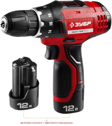 Дрель-шуруповерт 2 АКБ ДШЛ-122-1 КН серия МАСТЕР купить в Ноябрьске